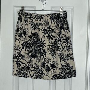 J. Crew Floral Navy and Cream Skirt